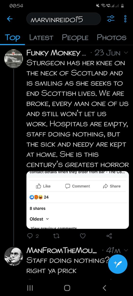 Martin Reid is here suggesting Nicola Sturgeon has her knee on Scotlands neck.. Using the method of George Floyd's death to get political.