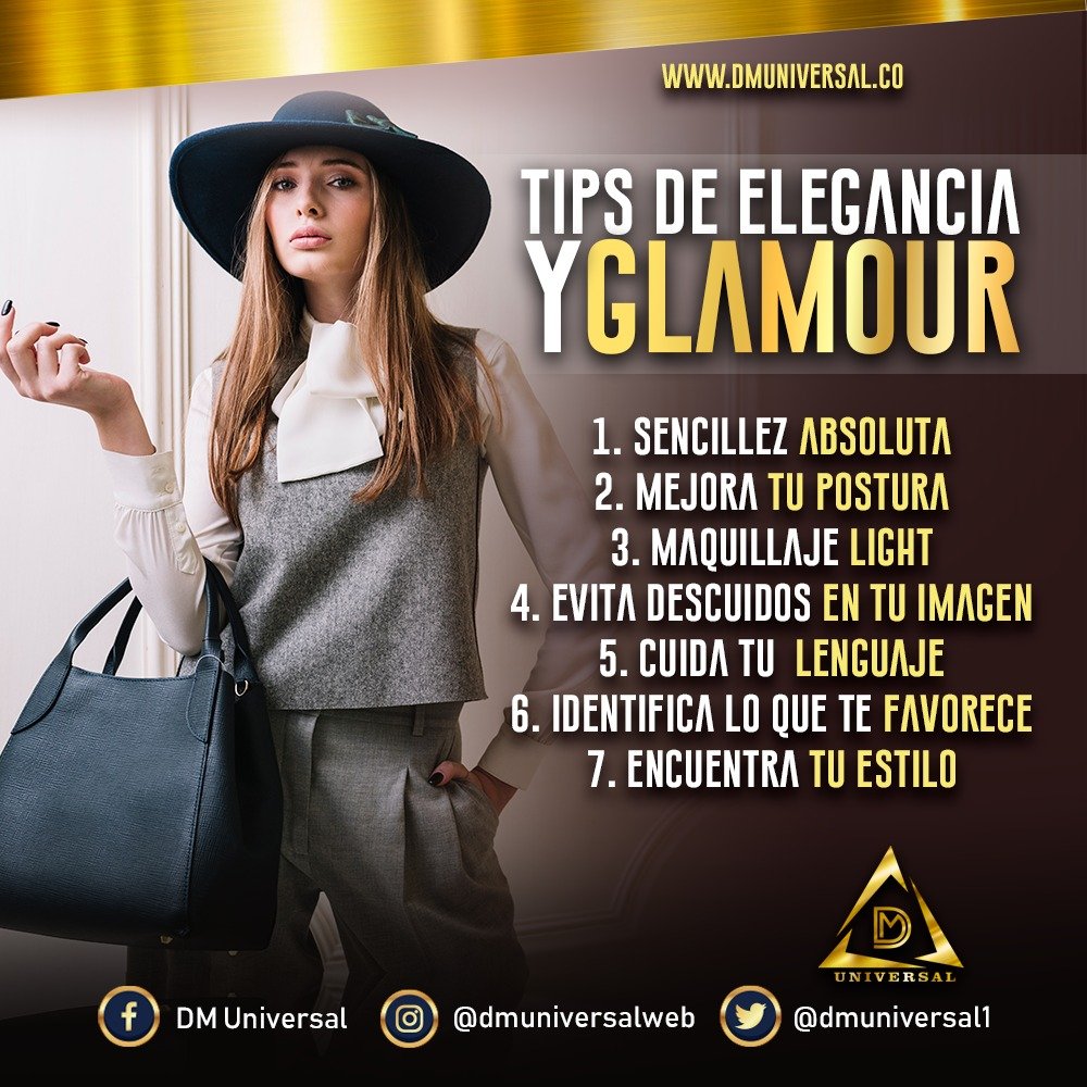 dmuniversal1's tweet photo. 💎🔷 TIPS DE ELEGANCIA Y GLAMOUR❤️.
.
👉🏻 Lo primero que debes saber es que una mujer elegante tiene un aspecto cuidado y ordenado.❤️
.
Facebook: DM Universal
Twitter: @dmuniversal1
Instagram :@dmuniversalbga
Instagram 2: @dmuniversalweb
.
.
#modelos #modeloscolombia https://t.co/IreiFPA23k