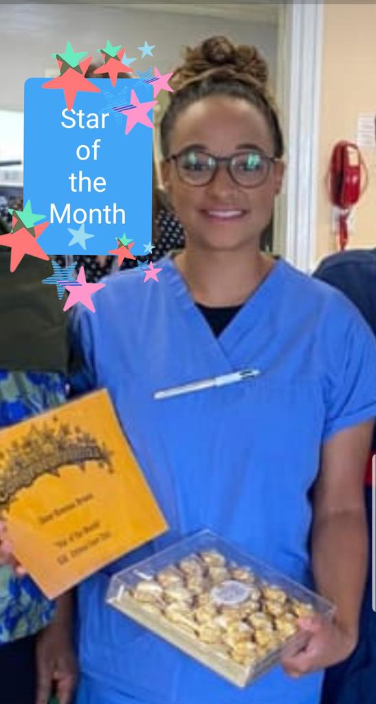 BHRUT-Critical Care Unit 
Bringing back this simple way of appreciation of staff's great contribution within the team.Rowena Brown was nominated as the Star of the Month at KGH ITU. Rowena did a brilliant job in her role as the Coordinator for the two Critical Care Units at KGH.