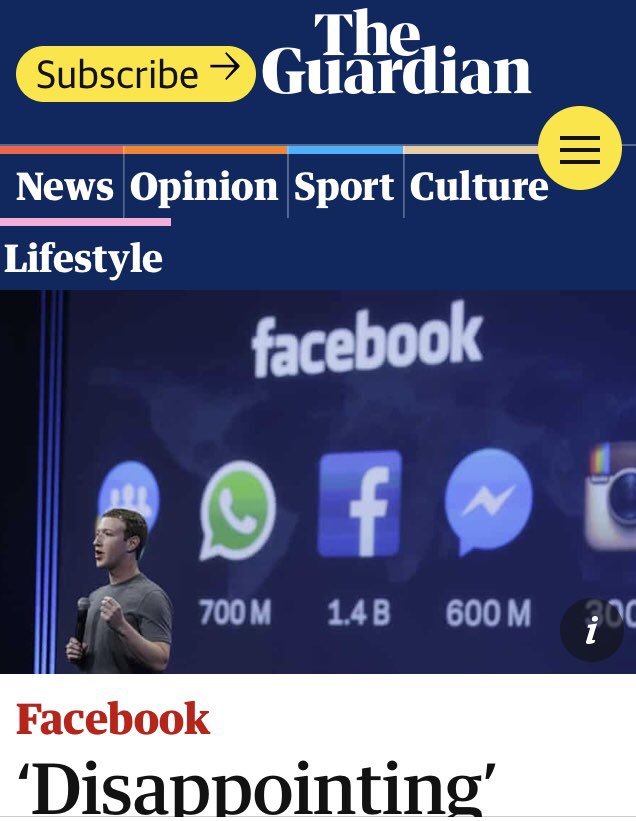 Imagine if...Facebook had to compete with Instagram and WhatsApp...  @guardian