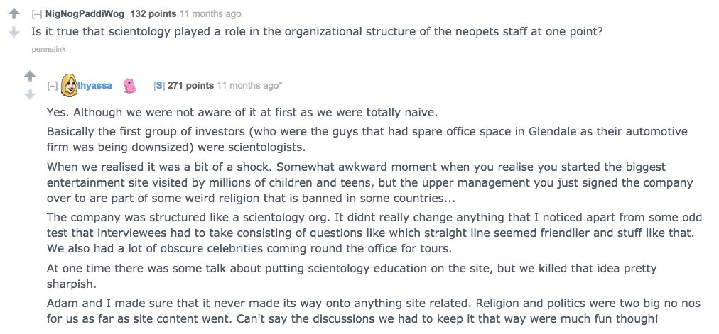 41. neopets scientology backstory lore