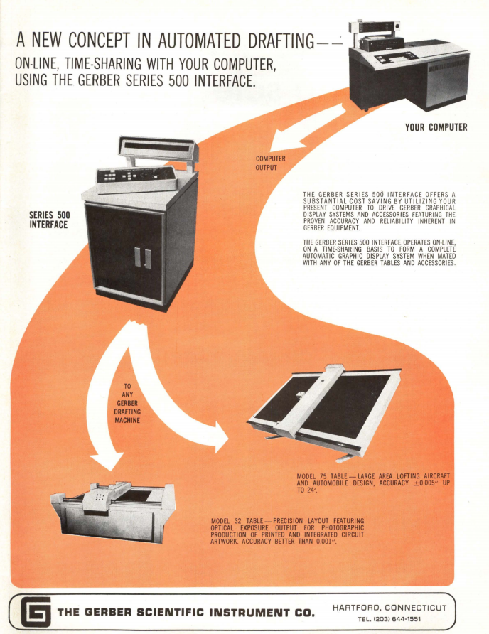 the original Gerber photoplotter. yes, the same Gerber format we use for PCBs today.