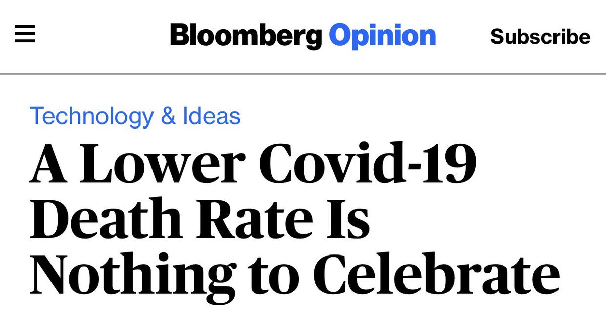 ClayTravis's tweet photo. This headline is perfect. Media has no idea what to do with coronavirus deaths continuing to decline for ten straight weeks. https://t.co/JH8ZsBq1vC