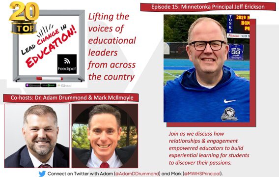 adamddrummond's tweet image. ✔️ our the newly dropped episode with @TonkaPrincipal as we discuss how he and his staff help students uncover their passion. podcasts.apple.com/us/podcast/lea… #LeaderEd #LeadChangeEd #edchat #principalsinaction #EducationInCovid #edchat #suptchat #CultureEd #satchat #VAESPChat #edpodcast