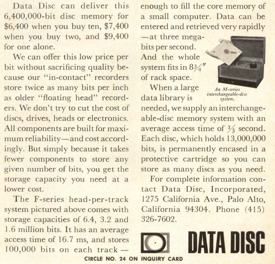 here's an odd disk system. looks like there's a removable cartridge version. it's not a floppy disk, i think the media is rigid.