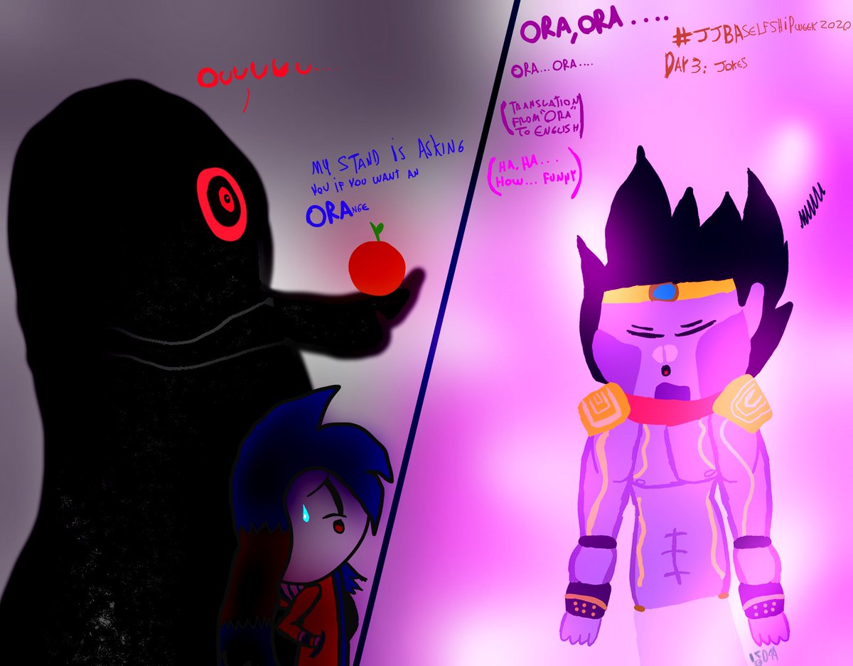Justdelfu44's tweet photo. #jjbaselfshipweek2020 Day 3: Jokes
(Stand Name: ??? + Stand Name: Star Platinum)
Hahai'msofunnykillme. BTW, This is my first time drawing StarPlat, and to be honest, i feel proud. 

#starplatinum #??? #StandUser #Thunderchan #Stands #OriginalStand #Maybe #jjba #ORAORA #DAY3 https://t.co/1RK4eBigQ8