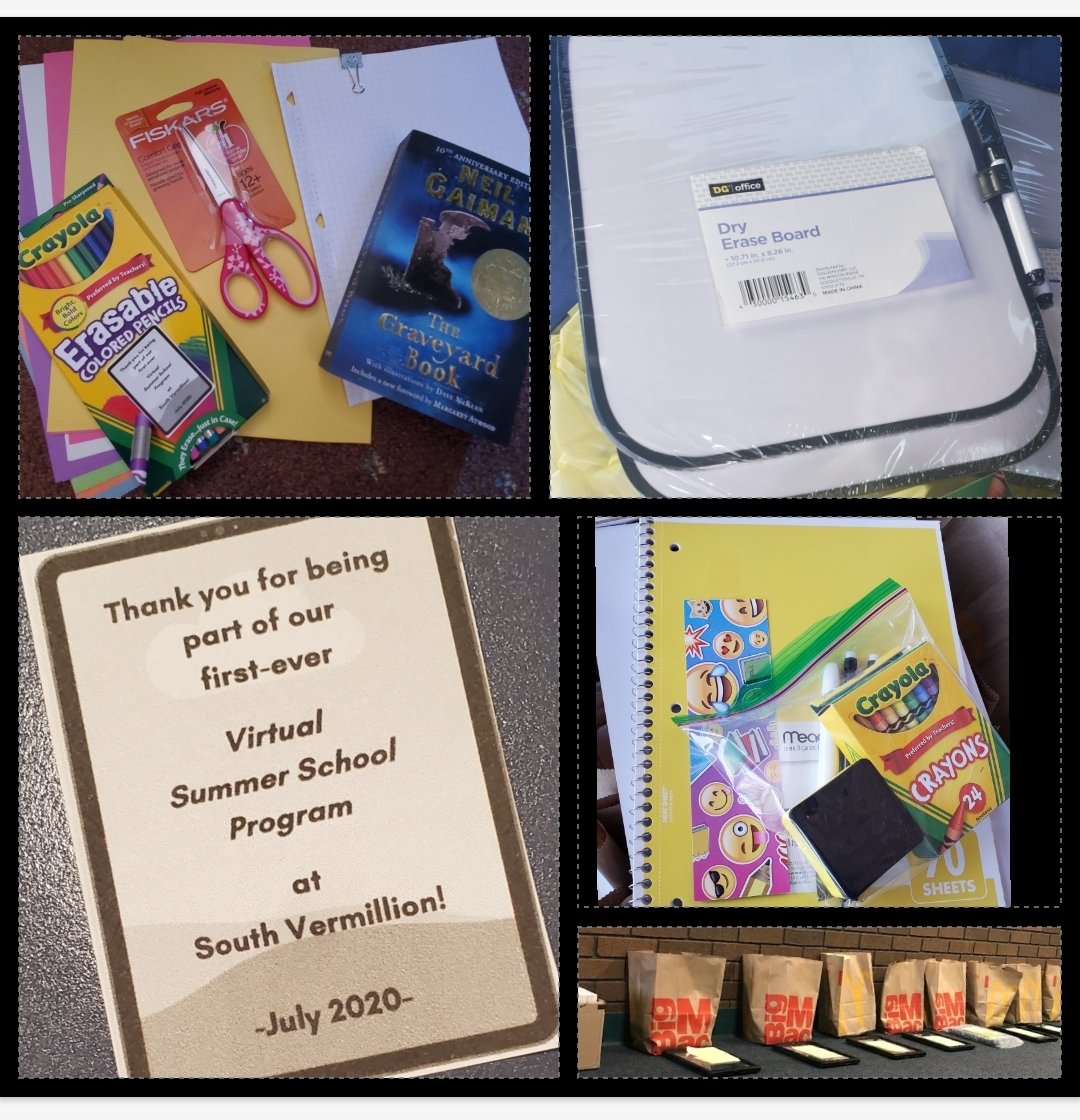 Melanie_Beaver's tweet photo. Today was DAY ONE of our⭐➡️first-ever VirtualSummerSchoolProgram⬅️⭐for incoming/outgoing 3rd graders & last year's 6th-7th graders.#ReadingandMath
📚📱🧮
Thanks Clinton McDonald's!
They donated the sacks for our summer school swag!
#moregoodiescoming
#andsnailmailfromME https://t.co/Z0mWAU3NBJ