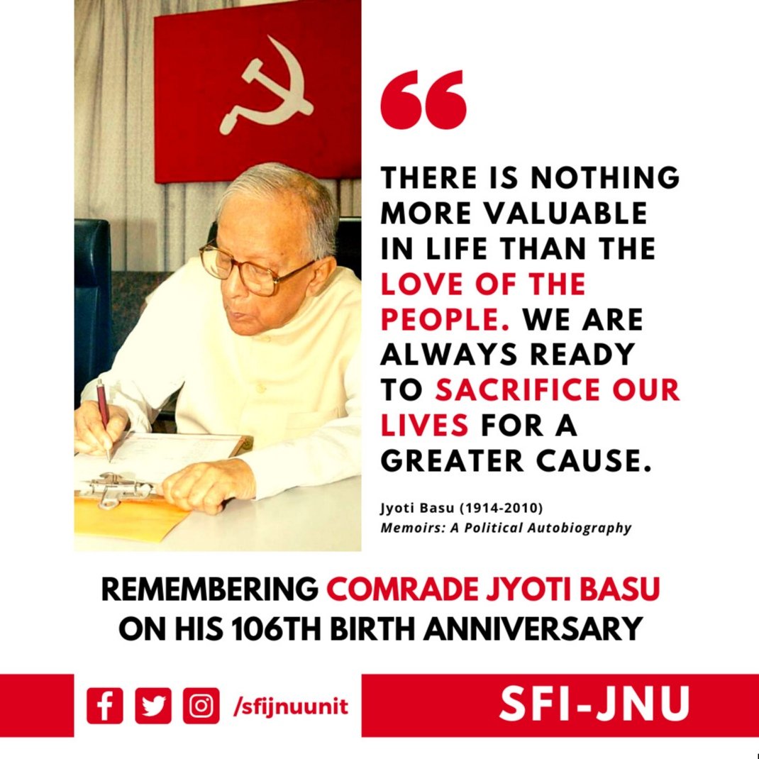 sfijnuunit's tweet photo. Remembering the legend. ❤️

#LongLiveJyotiBasu https://t.co/31QblB7fni