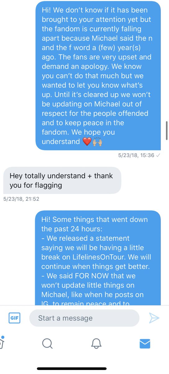 he unfollowed me, sjai, and irlua through the group account for calling him out for it. i don't have the actual screenshots from when he did it because i was in the middle of getting over a very hard time but we ended up dming the label member ab it & here was the response.