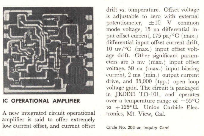 oh it's an op amp addie photoelectrical specspackage and temperature rangemanufacturerpart number 