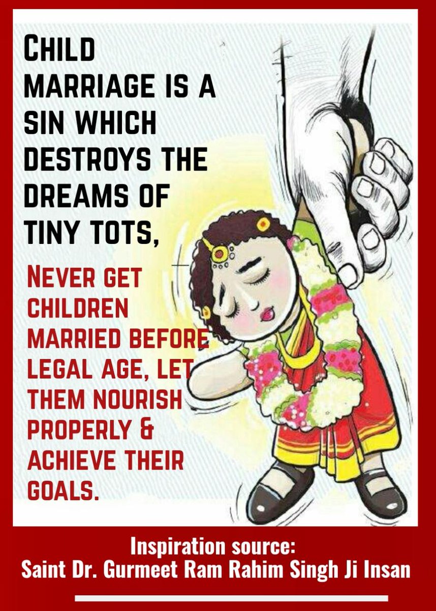 Creeping_Branch's tweet photo. Kids have a Treasury of Innocence.
But that is all killed with Child Marriage.
It spoils their Physical &amp; Mental growth.
To #StopChildMarriage DSS disciples conduct rallies &amp; seminars to aware masses.
https://t.co/SFaw0bADfw https://t.co/bomTU8lVr4