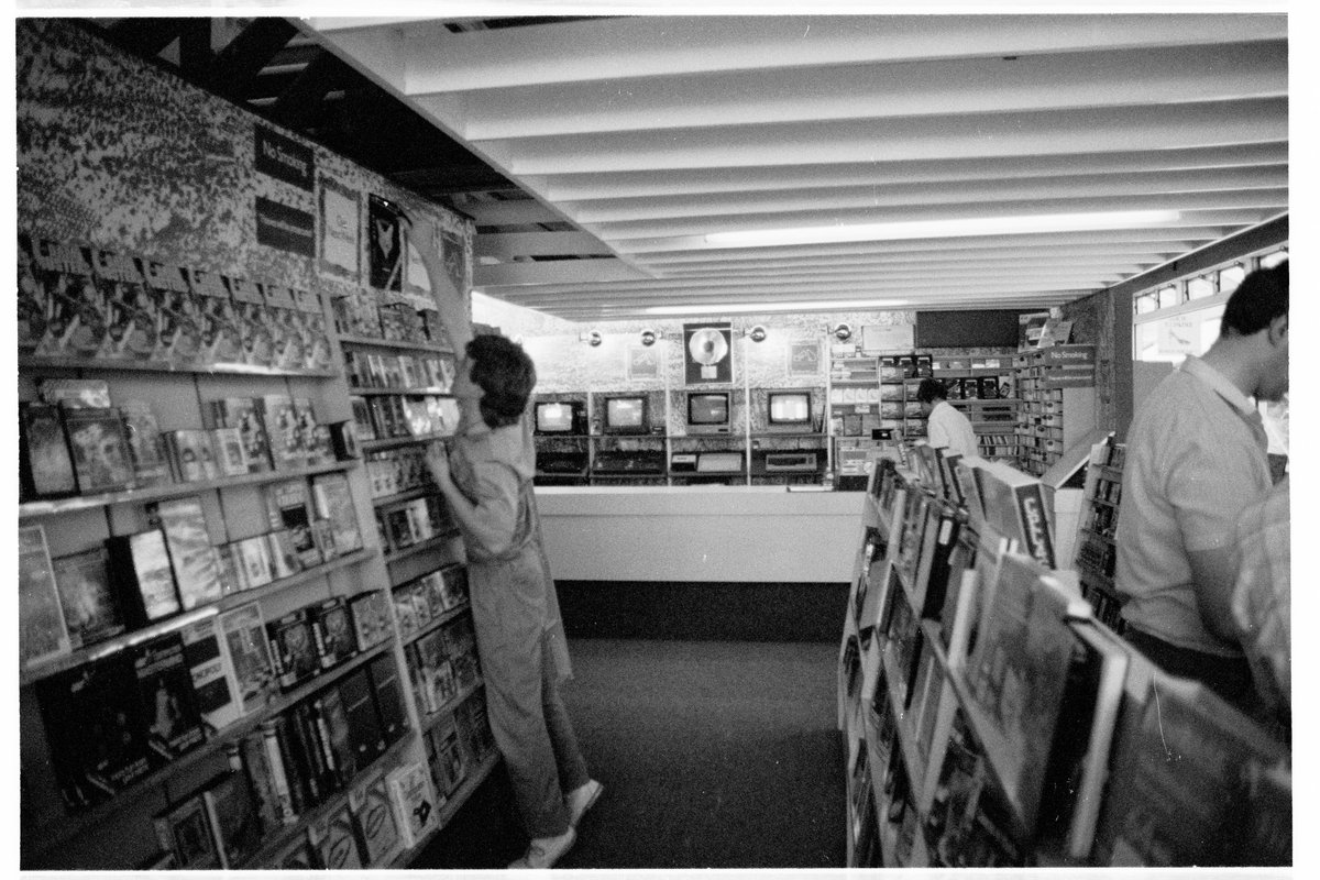 Some photos from an hmv shop in Reading, UK, 1985 or 1986: https://www.flickr.com/photos/hmvgetcloser/5117478315/