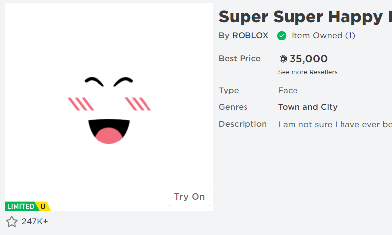 super super happy face - Roblox