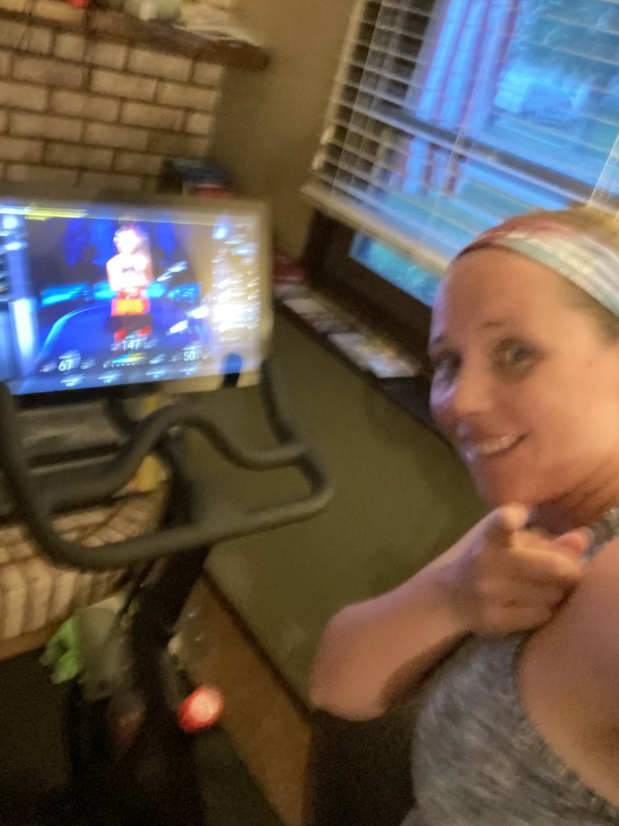 iTeacher5th's tweet photo. Couldn’t let time slip away before the #ADEonthemove challenge was done. Too dark to run, so had to hop on the indoor bike. #ADE2020 https://t.co/V3hYxUQ6ul