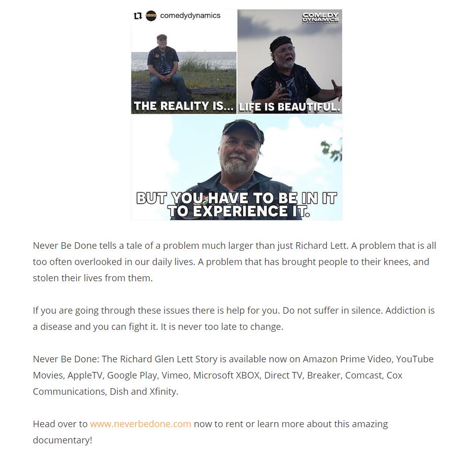 Never Be Done: The Richard Glen Lett Story tweet media