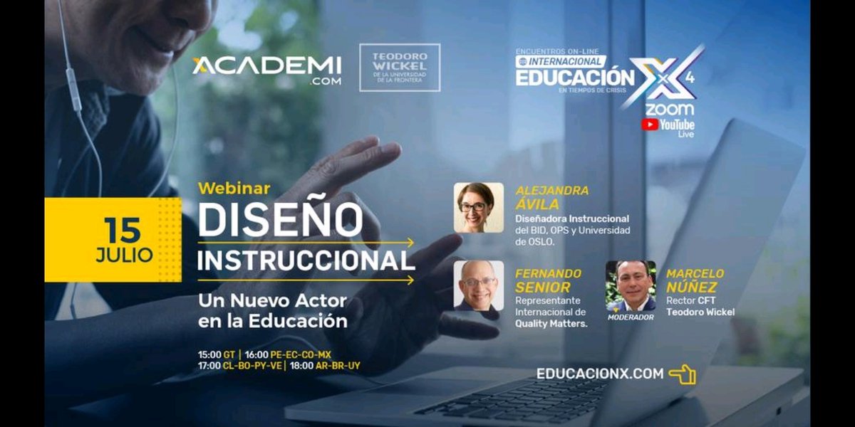 Los invito. Hablemos de diseño instruccional estratégico. xacademi.com/educacion-x/ <a href="/QMProgram/">Quality Matters</a>