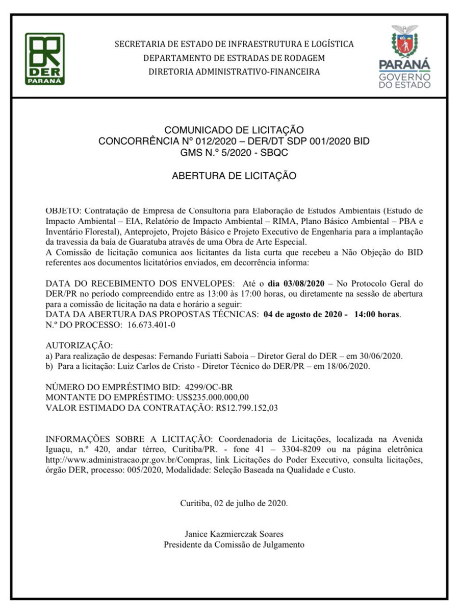 Sandro Alex Ponte De Guaratuba Um Passo Abertura De Licitacao Para Eia Rima Sim Desde O Ano Passado Estamos Trabalhando P Construir A Ponte N E Uma Missao Facil Sao Muitos Desafios