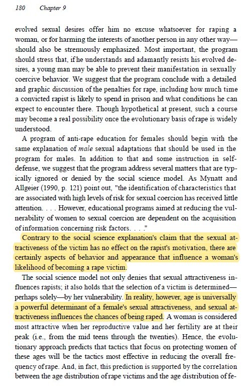 Evolutionary biologist dalam buku mereka (2000) pernah menyatakan bahawa wujudnya hubung kait antara rupa paras atau kecantikan wanita dengan risiko gangguan seksual.