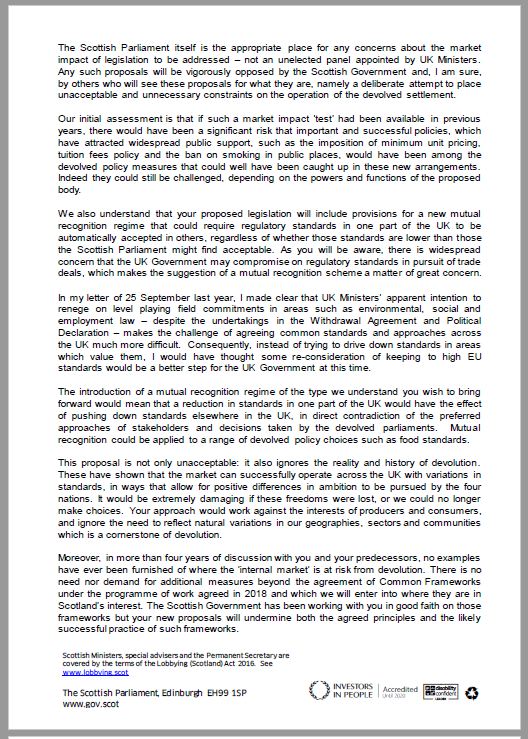 You can read Mike Russell's letter to Michael Gove here, which elucidates some of the plans which are rattling the devolved administrations - but will also raise BIG Qs about UK govt's future real intentions standards/doing trade deals. /19