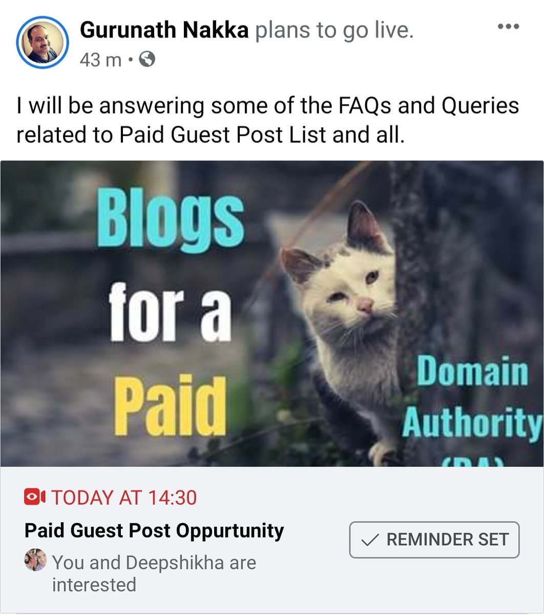 Looking for Paid guest post opportunity?
Join me Live at 2.30pm today (Indian Standard Time)
#paidguestpost #paidopportunity #blogsneeded #blogpost #paidblogpost #earnfromblog
#Online #makemoneyonline
m.facebook.com/story.php?stor…