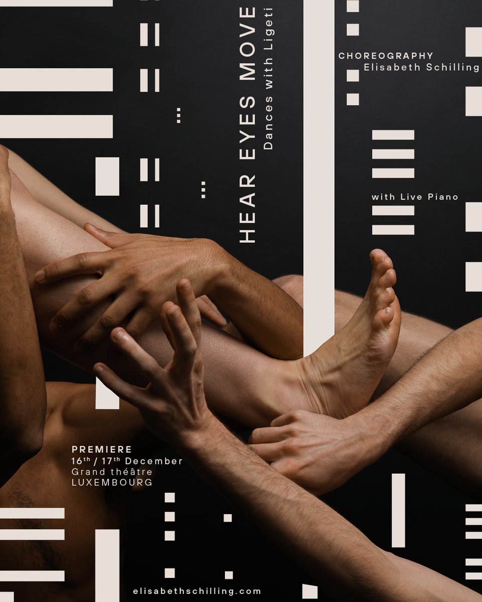 ElisaSchilling's tweet photo. Announcing a new creation ‘HEAR EYES MOVE. Dances with Ligeti’ to premiere on 16th / 17th December 2020 at Grand Théâtre de la Ville du Luxembourg. 

Co-produced by @LesTheatresVDL , @WeimarKunstfest , @moselfestival . 

Find out more here: https://t.co/1eFYAUoW6K https://t.co/sD4SVdiNEn
