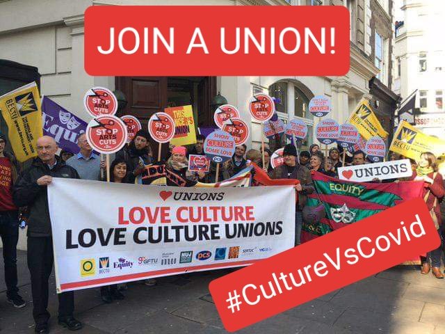 Today is a Day of Action for the #Arts &amp; #Culture sector. We welcome the extra funding announced by government but the devil will be in the details. Already many have lost their jobs. Tweet with us through out the day using #CultureVsCovid #CultureInCrisis &amp; Join a Union!