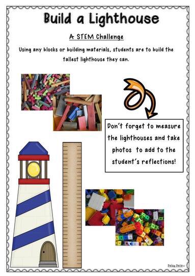 Today’s activity is to listen to the story ‘The lighthouse Keeper’s Lunch’. Can you use different materials to build a lighthouse?