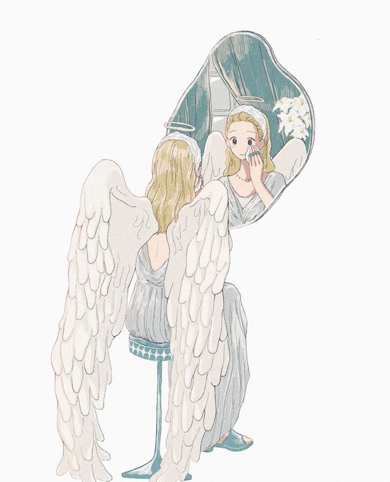 「天使 座る」のTwitter画像/イラスト(古い順)