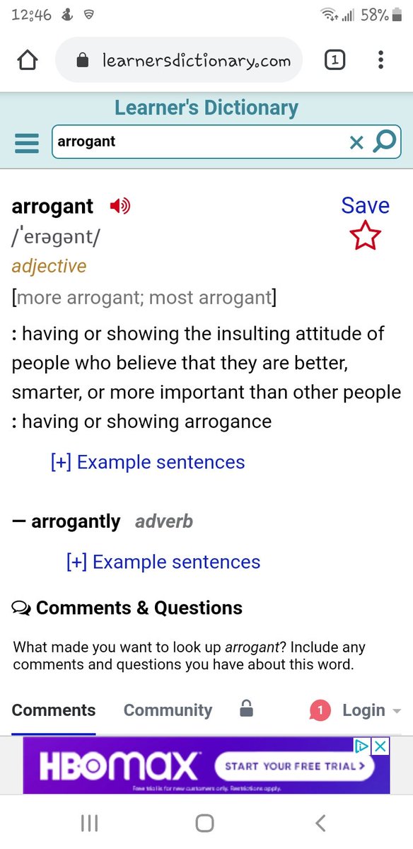 Oh, and just for fun since Tyler doesn't understand what the word arrogant actually means! Here ya go! Also, I love how he continue w/ his you trashing on me despite the fact that I didn't do anything to you.