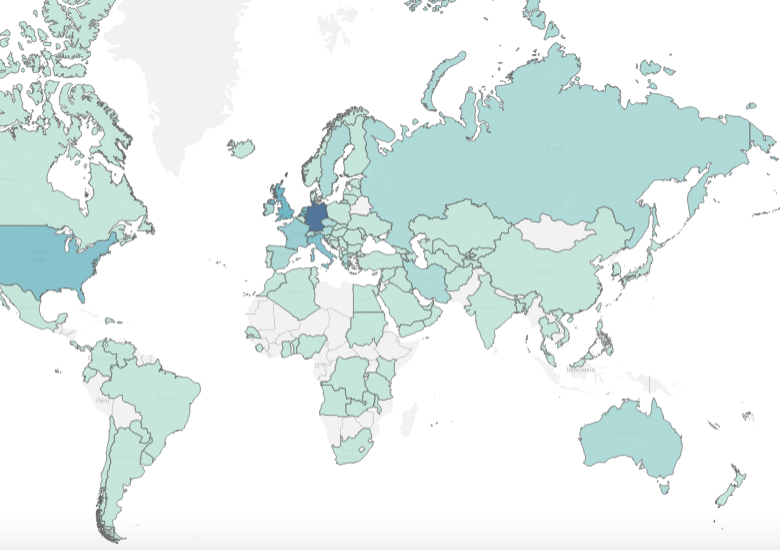 ripemeeting's tweet photo. #RIPE80 was our most inclusive meeting yet with people from 97 countries across the world attending online. Explore the event’s demographics per country and per region in our new @tableau dashboard: 
https://t.co/7U2dw07O6i https://t.co/kIZH0xTi9B