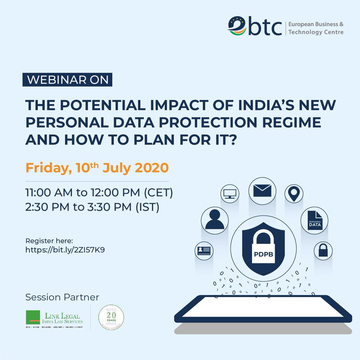 joelferns80's tweet photo. Join and learn how 🇪🇺 #gdpr and 🇮🇳 #personaldataprotectionbill2019 on #dataprotection compare, how #Business will be impacted and steps to plan ahead. Register here: https://t.co/Nv8RSaYvMy https://t.co/EHgS0AbrYb