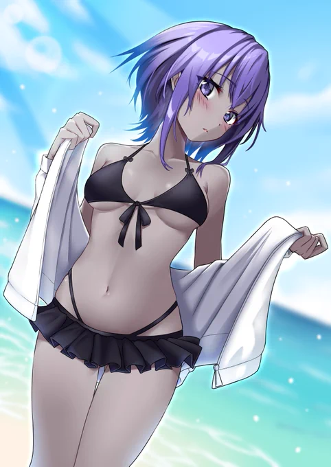 水着静謐ちゃん描いたー。
暑いからやっとジャージ脱いでくれた感じ
#FGO 