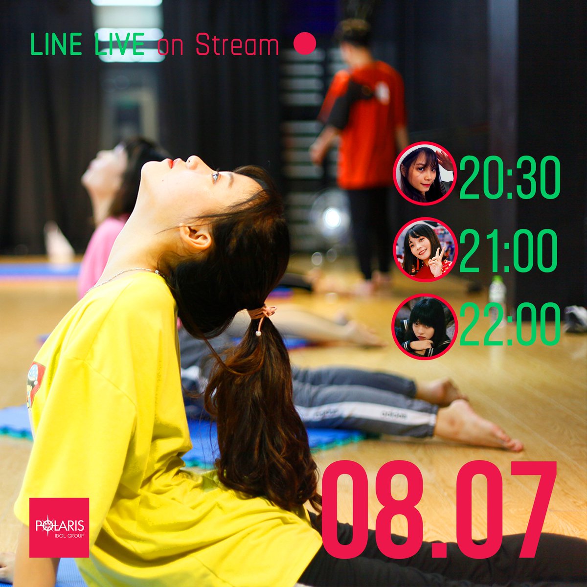 Team_PolarisVN's tweet image. 本日　#ラインライブ　配信スケジュールのお知らせ：
りん：20:30～
四季：21:00～
チジュ：22:00～
#polarisidolgroup #vietnam #hanoi #japan #idol #POLARIS
#ポラリスアイドルグループ　#ベトナムアイドル　#日本　#ハノイ