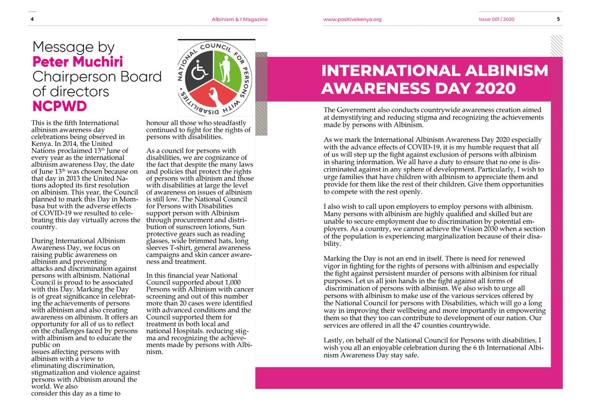 Message from the National Council for Persons With Disability on our digital online Magazine ALBINISM &amp; I
#OwnYourStory #AlbinismIsHumanism #ChangingTheNarrative