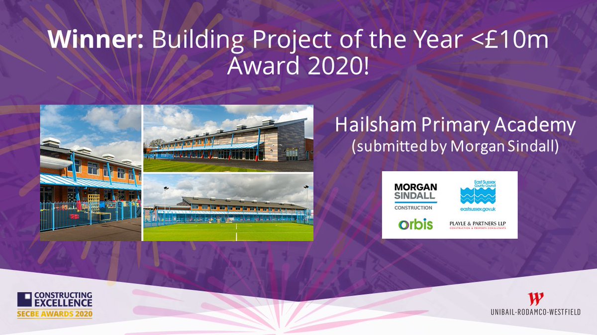 Hailsham Primary Academy has won this award! Designed by Miller Bourne and constructed by Morgan Sindall - well done team! #loveconstruction #schooldesign #education #SECBE
