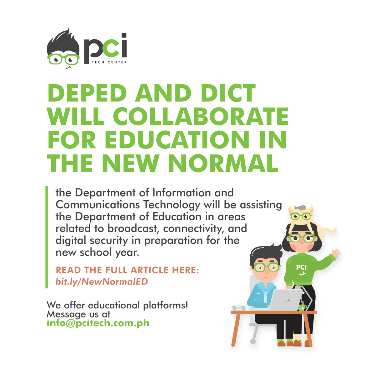 PCITechCenter's tweet photo. As we come closer to the opening of classes on August 24, 2020, The Department of Education and the Department of Information and Communications Technology will be working together to provide quality education while face-to-face classes are still prohibited. https://t.co/s29ScFYOOe