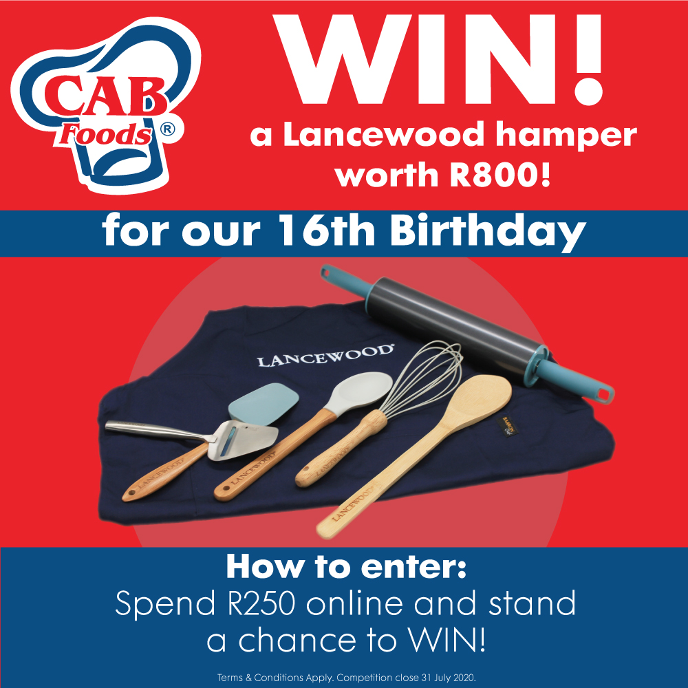 CABFOODS's tweet photo. 🎉It's our 16th birthday and we feel like celebrating!🎉
Stand a chance to win a hamper valued at R800 by simply spending R250 or more online!
https://t.co/yplLoByBv5
#CABFoods #cooking #baking #shoponline #cookingandbaking #shopnow #win #sixteenthbirthday #lancewood https://t.co/Mjjsmu0VSI