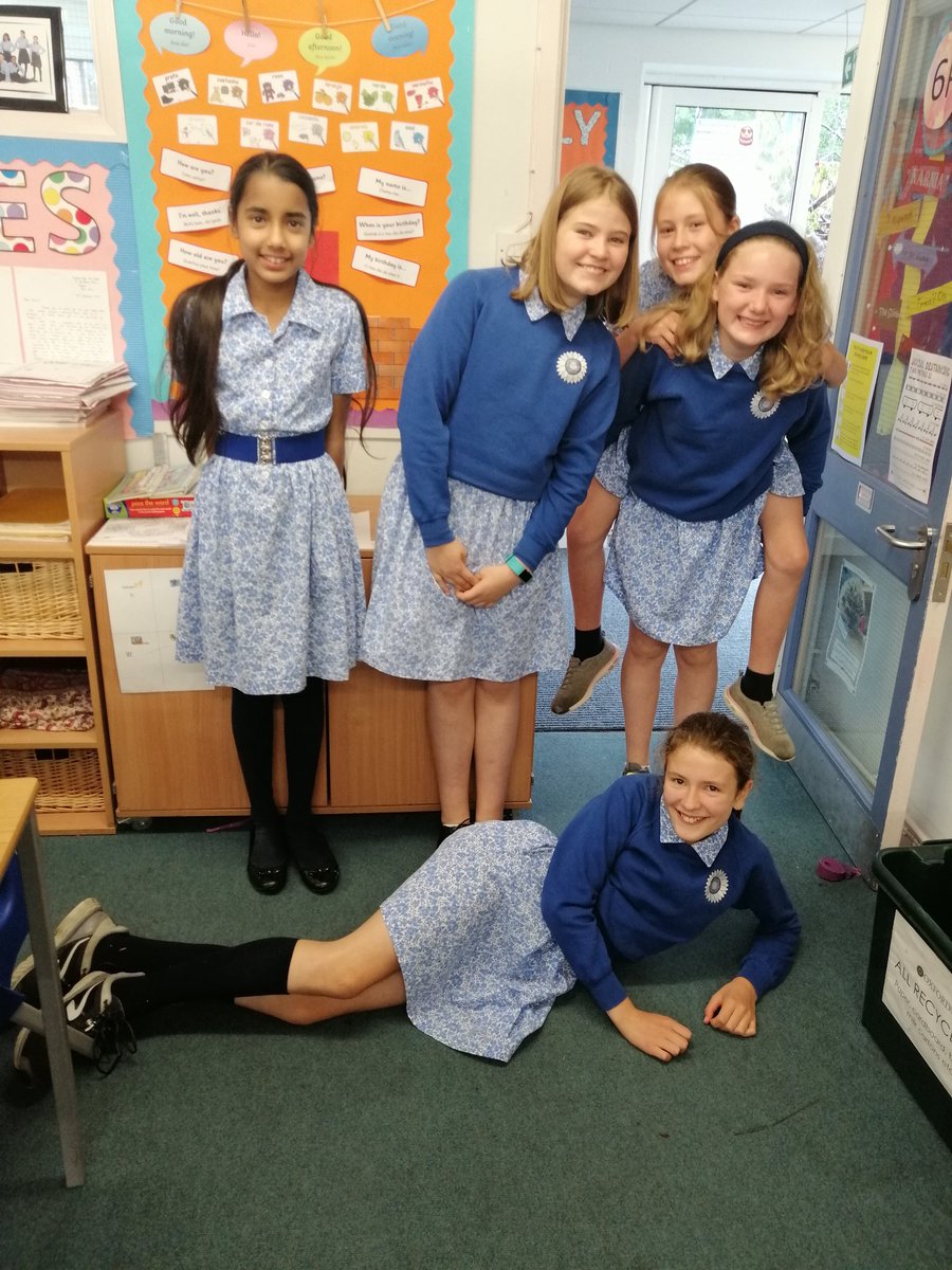 OHPSchool's tweet photo. Some Y6's in 'Bubble group 1' decided to wear their summer dresses for one last time today! What a fantastic cohort of Y6 leavers we have this year - we wish them all the best for their next adventures! #leavers #year6 #futureready #gdst https://t.co/72cw92bnCw
