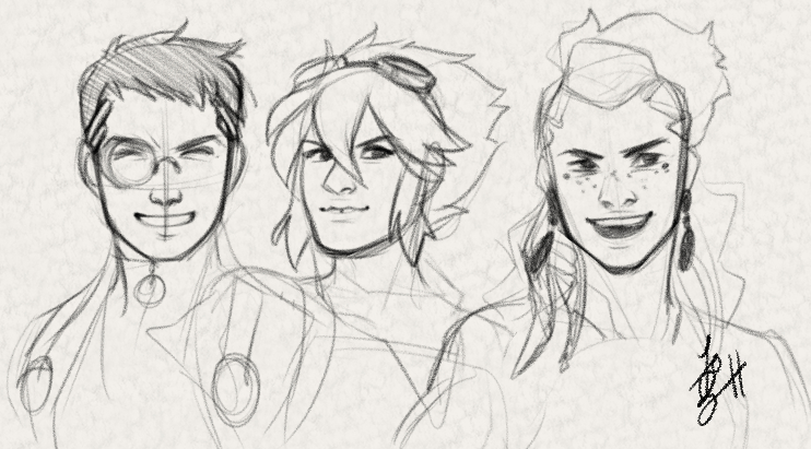 Couldn't sleep until I got some OC doodles out. I miss drawing these three and I hope to be drawing them a lot more in the near future