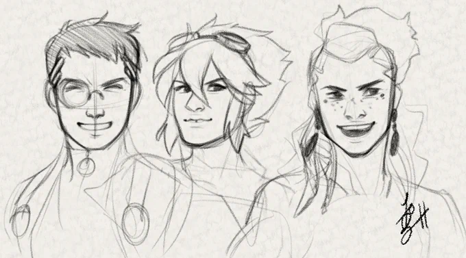 Couldn't sleep until I got some OC doodles out. I miss drawing these three and I hope to be drawing them a lot more in the near future 