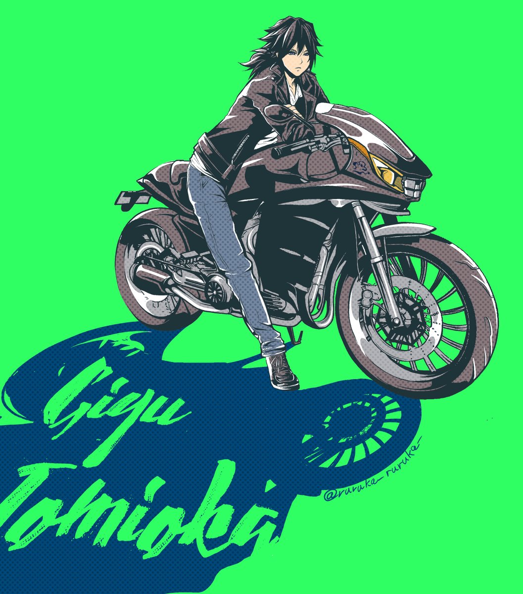 motorcycle ground vehicle motor vehicle 1boy male focus solo jacket  illustration images