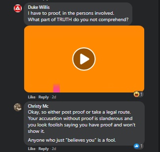 On his own profile, QAnon conspiracy advocate, top hat model, and professional curmudgeon Duke Willis also chimed in mainly because everyone is an idiot except. 4/9