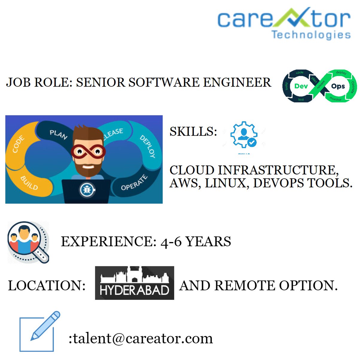 CareatorT's tweet photo. Hi There! we're looking for Devops Engineer for Hyderbad/ remote location.

E: talent@careator.com

#remotejobs #Hyderabad #DevOps #devopsengineer #immediatejobs #hrhiring #Immediatejobopenings #recruiting #Hiring #immediatejobs https://t.co/Z7fF0Cf1HU