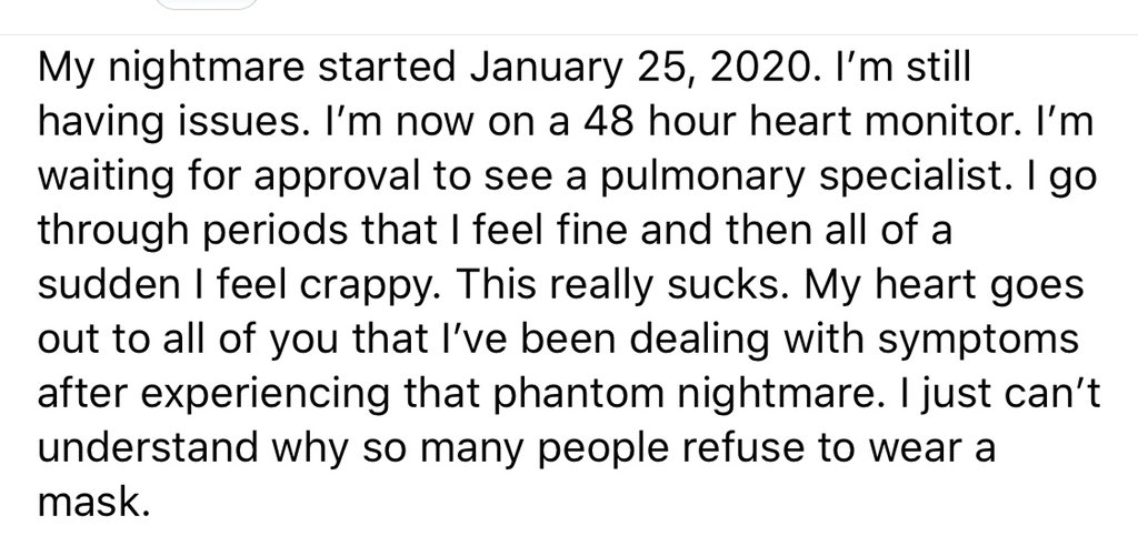 I’m no doctor but this doesn’t sound like just a respiratory illness, to me. Also, imma start unfollowing and blocking folks who I see posting COVID related ignorance on social media, like calling it a h**x or pl*ndemic. I’m thankful & Blessed yet also fed the F up.