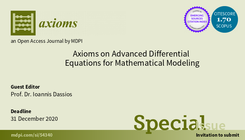 Axioms_MDPI's tweet photo. Call for Paper - Special Issue "Axioms on Advanced Differential Equations for Mathematical Modeling". Welcome to read and submit: 
https://t.co/Llgaawr80J

#differential_equations #fractional_calculus #axioms #mathematical_modeling https://t.co/QznJaHzUj4