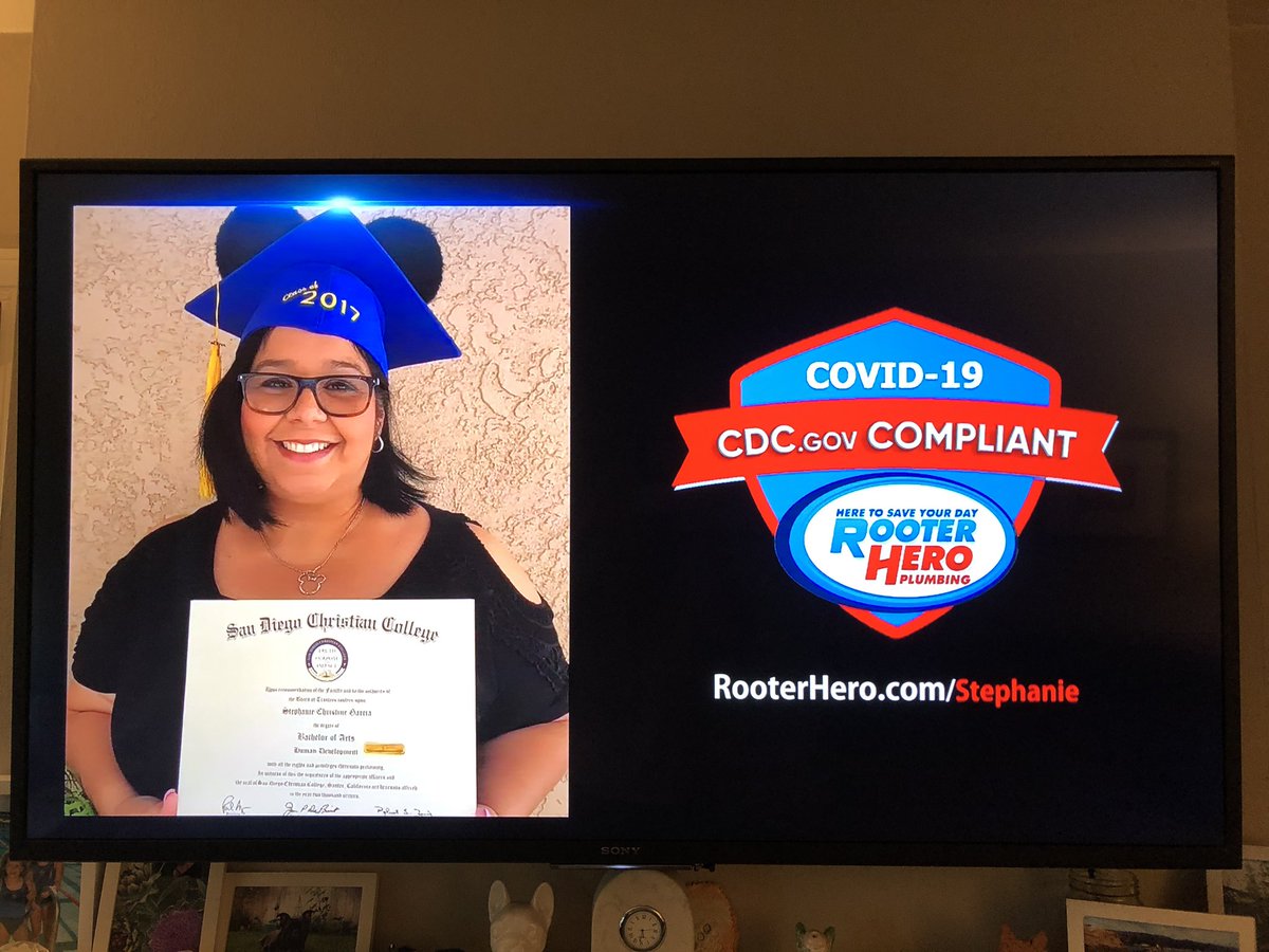 KrisNBC's tweet photo. I never thought a plumbing service spot would make me cry but I never imagined a pandemic of this scale. Stephanie Garcia is one of 2,932,596 Americans who got #COVID19. She is one of the 130,133 people who did not survive. #RooterHero https://t.co/r6prxblST9