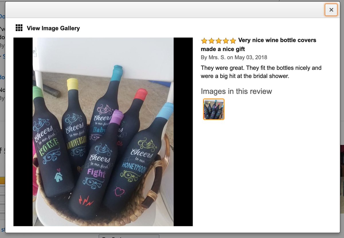 ChrysantheTan's tweet photo. These screenshots are all from the same product page on @Amazon. 

1: Can opener, the product being sold.
2: Question about bags.
3: 5 star review for wine bottle covers.
4: 5 star review for utensils.

Amazon, you need to handle all your hijacked reviews. #StopReviewHijacking https://t.co/pEVZzHeZ8x