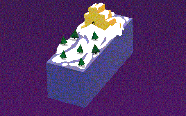 From the alien UFO game. This is that temple I was talking about. I worked really hard to implement footprints in the snow, but it was too grueling.