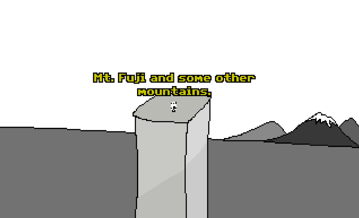 Surreal b&w art-house game set in Japan. I wanted to focus on just greys and yellow subtitles (like in the old films).