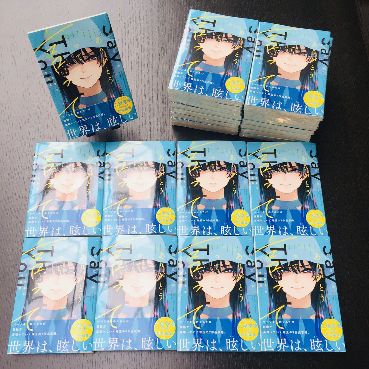 「担当氏から本出来ました!の連絡。
表裏でバイカラーがとても綺麗。川谷デザイン様、」|二階堂幸のイラスト